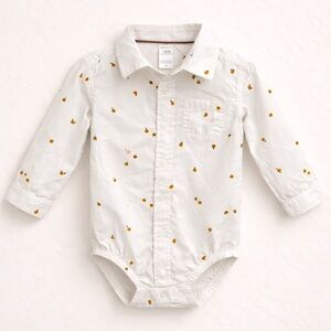 🐻 CARTER’S DRESS SHIRT PEACH ONESIE